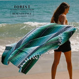 Benevolence LA Authentic Handwoven Mexican Blanket | Yoga Blankets, Outdoor, Picnic, Beach, Camping | Equestrian Saddle | Serape 50x70 inches - Forest, Pack of 1