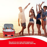 Cooler Bag with Built-in Bluetooth Stereo Speakers, Multi-Zipped Pockets, 24 Can Capacity, Adjustable Shoulder Strap, 12 Hours of Insulated Cooling and Freshness, for Camping, Fishing, Beach