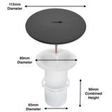 Sandy Beach Black Shower Waste, Black Elegance, Premium 90mm Waste Trap, Sleek Shower Tray Waste Trap, and Drain Cover Replacement Solutions - Perfectly Sized, Effortlessly Stylish (Black)