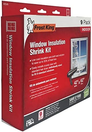 Frost King V73/9H Indoor Shrink Window Kit 42 62-Inch, Clear, 9-Pack
