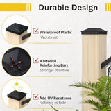 Goovilla 6x6 Post Caps Black(Actual 5.5" x 5.5"), 4 Pack Fence Post Caps with 8 Screws and Easy Installation, Sturdy Waterproof Plastic Deck Post Caps with Frosted Finishing Touch, Protect Wood Post