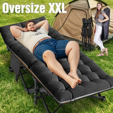 ABORON Oversized Folding Camping Cot for Adults, Double Layer 1200D, 500lb Capacity, Heavy Duty Guest Cot with Mat & Carrying Bag for Indoor & Outdoor Use