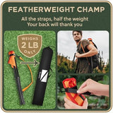 Foldable Tripod Stool - Ultra Portable Seat for Tall People, 20” High - Hunting Chair & Hidden Zippered Pocket - 2 lb Camping Stool, 3 Legged Strong Steel Stool Holds up to 200 lb (Orange)