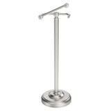 WZKALY Toilet Paper Holder Stand, Brushed Nickel Toilet Paper Holder Free Standing, Post Pivoting Design & Stable Weighted Base SUS304 Stainless Steel for Bathroom(Mega Roll)