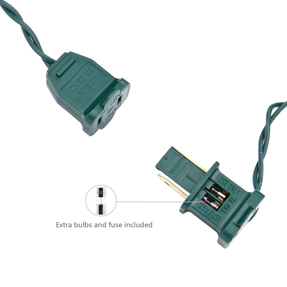 Brizled Christmas Tree Lights, 2 Pack 33ft 100 LED Christmas Lights, 120V UL Certified Connectable Xmas Light Indoor Outdoor, Clear Mini Light for Xmas, Tree, Home, Holiday, Green Wire, Bright White