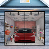 Garage Door Screen for 1 Car Garage 12x7FT, Magnetic Screen Garage with Retractable Fiberglass Mesh and Heavy Duty Weighted Bottom, Easy Assembly & Pass, Hands Free Screen Door Kit