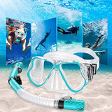Greatever Dry Snorkel Set,Panoramic Wide View,Anti-Fog Scuba Diving Mask,Professional Snorkeling Gear