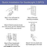 Single - SnapPower GuideLight 2 [For GFCI Outlets] - Replaces Plug-In Night Light - Electrical Receptacle Wall Plate with LED Night Lights - Auto On/Off Sensor - (GFCI, White)