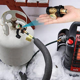 100 lb Propane Tank Adapter, Propane Gauge for 100 lb Propane Tank, Universal Fit Pol to Qcc1 Propane Tank Adapter Converts Pol to Qcc1 / Type 1 - Old to New Connection Type, Solid Brass (1PC)