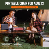 RiseLite Adjustable Portable Chair - Small Compact Folding Chair for Adults, Setup in 6 Seconds, Lightweight Outdoor Backpack Chairs for Camping, Travel, Hiking, Concert