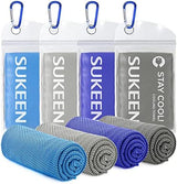 Sukkeen 4 Pack Cooling Towel (40"x12"), Soft Breathable Chilly Microfiber Towel for Yoga, Sport, Running, Gym, Workout, Camping, Fitness & More Activities