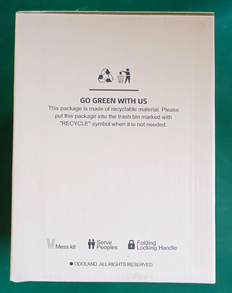 Odoland 15pcs Camping Cookware Non-Stick Lightweight Camping Pots and Pans Set with Plastic Plates Bowls Soup Spoon for Camping, Backpacking, Outdoor Cooking and Picnic