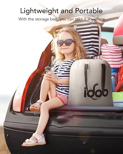 iDOO Luxury Twin Air Mattress with Built in Pump, 18" Raised Comfort Blow up Mattress, Inflatable Mattress for Guests & Home, Air Bed, colchon inflable, Upgraded Four Chamber Technical Airbed