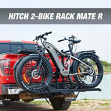 Mate R 2-Bike Rack, Hitch-Mount Platform Electric Bike Rack with Ramp, 200 lbs Capacity, Fits Car, SUV, Truck, RV, Van with 2-Inch Receiver and Up to 5-Inch Fat Tires E-Bike Bicycle