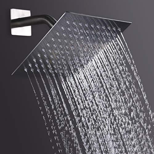 NearMoon Rain Shower Head, High Flow Stainless Steel Square Rainfall Shower, High Pressure Design, Awesome Shower Experience Even At Low Water Flow (8 Inch, Chrome Finish)