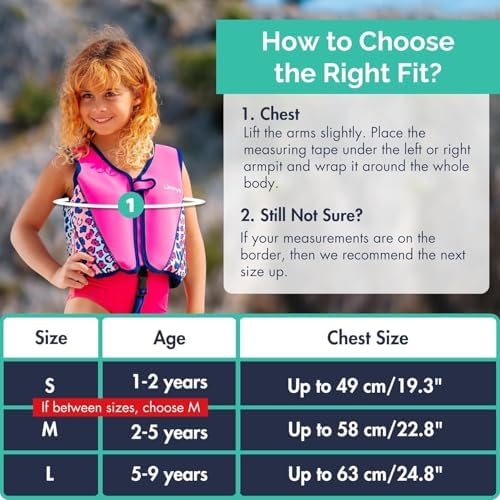 Limmys Premium Kids Swim Vest - Toddler Swim Jacket and Buoyancy Swimming Aid - Modern Design Swimming Vest for Boys, Girls and Babies - Drawstring Bag Included