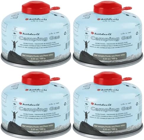 KOMAN Isobutane Fuel Canister 100 Gram Camping Stove Fuel Butane Propane Blend Camping Fuel Gas Canister Butane Fuel Canister Backpacking Stove Fuel