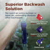 Membrane Solutions Water Filter Straw WS02, Detachable 4-Stage 0.1-Micron Portable Water Filter Camping, 5,000L Water Purifier Survival Gear and Equipment for Hiking Camping Travel and Emergency