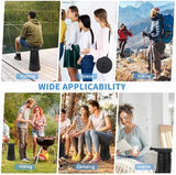 Collapsible Telescoping Portable Stool for Adults, Camping Stools, Upgraded Collapsible Folding Seats with Load Capacity 550lbs, Black