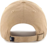 47 Brand MLB Khaki Primary Logo Clean Up Adjustable Strap Baseball Dad Hat Cap, Adult One Size Fits All