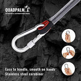 Grappling Hook with 10m Rope – Multifunctional QUADPALM Grapple Hook - 4 Stainless Steel Folding Claws - Heavy Duty - Outdoor Camping Hiking Tree Rock Mountain Climbing Equipment
