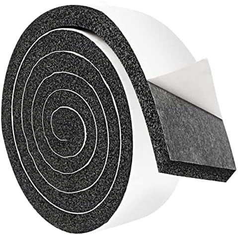 2 Rolls 2 Inch W 1/2 Inch T Weather Stripping Air Conditioner Open Cell Foam Seal Tape, Window Insulation High Resilience Seal Strip for Doors Window,Total 11FT