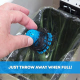 TubShroom Toss 21pk Disposable Bath Tub Drain Strainers - Hair Catcher Snare for Shower Bathtub to Prevent Clogged Drains, Traps Human and Pet Hair, One Year Supply (Blue)