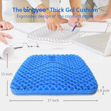 bingyee Gel Seat Cushion 1.8 Inch Thick Seating Pad Orthopedic Chair Cushions for Pressure Relief Gel Pads for Office Chair, Car, Home, Wheelchair, Kayak Cushion, Stadium Cushion
