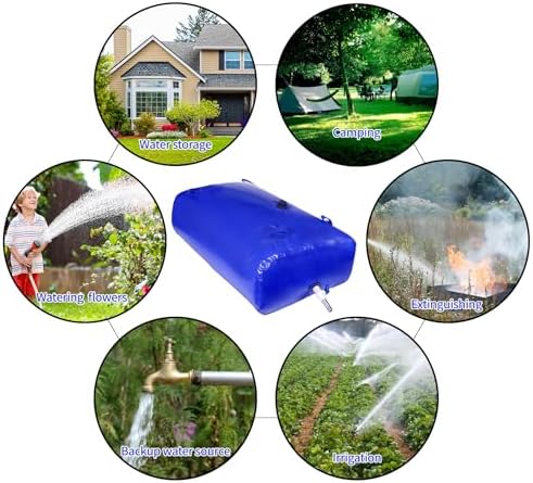 240 L/63.4 gal Water Bladder Storage Containers, Foldable Portable Water Tank Large Capacity Soft Water Bag, Drought Resistance, Fire Prevention, Emergency Water