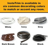 InstaTrim White New & Improved Caulk Trim, 3/4" by 10 ft, Flexible, Waterproof for Bathroom, Floors, and Walls | Easy Installation | No Mess, Stain Resistant, Made in The USA