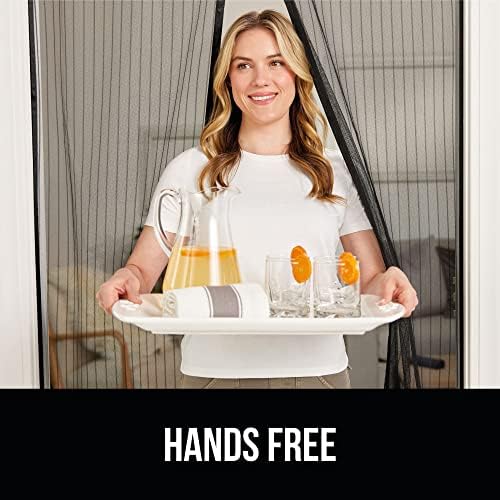 GORILLA GRIP Magnetic Screen Door, Hands Free Mesh Curtain Keeps Bugs and Mosquitos Out, Automatic Magnet Closure, Heavy Duty Patio Sliding Dog Doors Cover, Window Screen Protector, Black 38x82