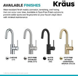 KRAUS Oletto Single Handle Kitchen Bar Faucet with QuickDock Top Mount Installation Assembly in Spot Free Antique Champagne Bronze, KPF-2600SFACB