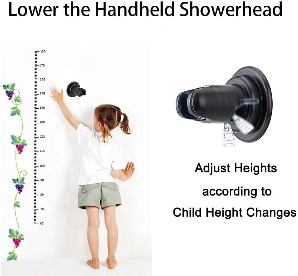 BOPai Vacuum Suction Cup Shower Head Holder, Adjustable 20 Degrees from The Wall - Oil Rubbed Bronze