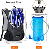 Lightweight Hydration Backpack, Running Backpack with 2L Water Bladder, Hydro Water Daypack for Cycling Hiking Rave for Men Women