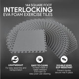 BalanceFrom Puzzle Exercise Mat with EVA Foam Interlocking Tiles for MMA, Exercise, Gymnastics and Home Gym Protective Flooring, Multiple Sizes and Colors