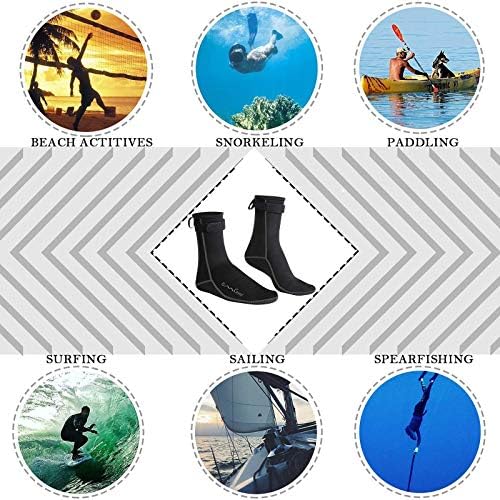 OMGear Water Socks Neoprene Socks Beach Booties 3mm 5mm Anti-Slip Wetsuit Footwear Fin Swim Sand Proof Socks