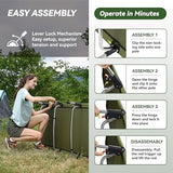 MARCHWAY Lightweight Folding Tent Camping Cot Bed with Lever Lock, Easy Setup Portable Compact for Outdoor Travel, Hunting, Hiking, Motorcycling, Support 330Lbs (Army Green)