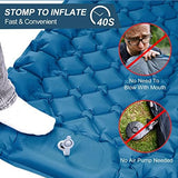 covacure Sleeping Pad for Camping - Ultralight Self-Inflating Camping Pad Mat with Built-in Foot Pump, Durable & Waterproof Camping Air Mattress for Hiking