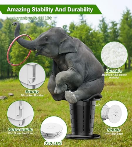 Portable Toilet for Camping Car, Foldable Camping Toilet for Adults and Kids, Adjustable Height Travel Potty, 13.5 IN Retractable Bucket Emergency Toilets, Travel Toilet, Collapsible Toilet with Bags