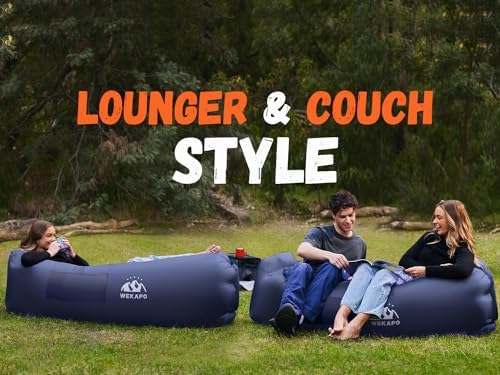 WEKAPO Inflatable Lounger Air Sofa Hammock-Portable,Water Proof& Anti-Air Leaking Design-Ideal Couch for Backyard Beach Traveling Camping Picnics & Music Festivals