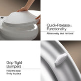 KOHLER 25875-96 Hyten 3" Height, Elevated Soft Close Elongated Toilet Seat, Contoured Seat with Grip-Tight Bumpers, Quick-Attach Hardware, No Slam Toilet Seat, Biscuit (Pack of 2)