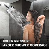 HOPOPRO 5-Mode High Pressure Shower Head - The Washington Post, NBC News, Today TV Show Recommended - High Flow Fixed Showerheads (4 Inch Silver)