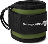 Gymreapers Ankle Straps (Pair) For Cable Machine Kickbacks, Glute Workouts, Lower Body Exercises - Adjustable Leg Straps with Neoprene Padding