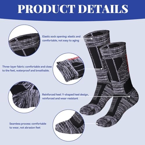 Jspupifip Unisex Waterproof Socks Water Resistant Socks Waterproof Breathable Hiking Wading Skiing Fishing Sock for Men Women