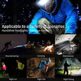 DARKBEAM COB Floodlight Headlamp USB Rechargeable with Red Light, 2000 Lumen LED Headlight - Car Maintenance and Night Construction 6-10 Hours Long Battery Life