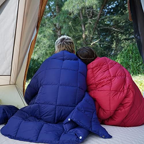 KingCamp Down Camping Blanket - Lightweight, Multifunctional Quilt for Camping with Snap Button, Portable for Stadium, Travel, Airplane, Picnic, Indoor & Outdoor, Provides Warmth