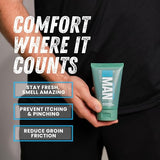 Super Fresh Ball Deodorant Powder Lotion Comfort Cream for Man Parts Groin Butt and Body Hygiene Controls Odor Stops Chafing and Itch Absorbs Sweat Aluminum Free Formula in 4 oz Twin Pack