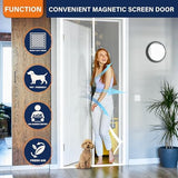 Magnetic Screen Door, Keep Bugs Out, Pet & Kid Friendly，Works with Front Doors, Sliding Doors,Fit Door Size 36 x 78 Inches White