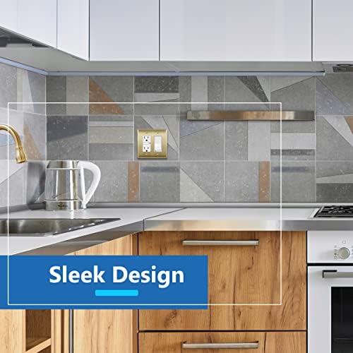 LIDER Decorator Switch or Receptacle Metal Wall Plate, Stainless Steel Outlet Cover, Corrosion Resistant, Mid-Size 2-Gang 4.88" x 4.92", 201 Stainless Steel, LMWP-32M-BB, Brushed Brass