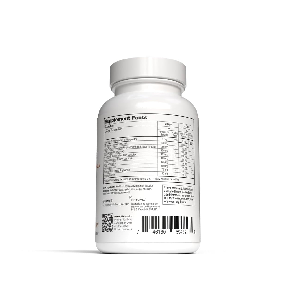 Ultra Human Daily Wellness Support – Heavy Metal Detox Cleanse, with Zeolite, Shilajit, Organic Greens, NAC. Supports Daily Detox & Immune System - (60 Capsules)